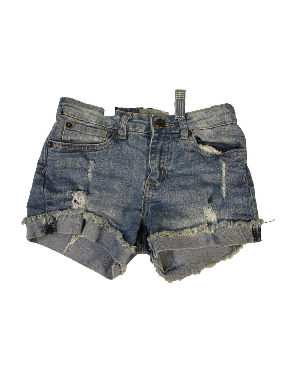 Lucky Brand Girls Denim Cut-Off Shorts Distressed Cuffed Size 10 Blue